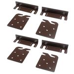 Coshar Bed Frame Bracket Bed Post Double Slot Bracket with Heavy Duty Plate Hardware - Set of 4, Brown