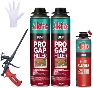 Akfix 805P PRO Gap Filler Expanding Foam Sealant Kit (2x24 Oz.) - Insulating Foam Sealant, Low Expansion Foam for Sound & Heat Insulation, Window & Door | Gun & Cleaner Included | 24 Oz. 2 Pack