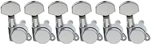 Musiclily Pro 6 inline Guitar Locking Tuners Tuning Pegs Keys Machine Heads Set for Fender Stratocaster Telecaster Electric Guitar,Chrome