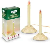 Tupkee Christmas Candolier Window Candle – with Flickering Bulb – Single Indoor -Flameless Electric Window Candle Candelabra - 2 Pack