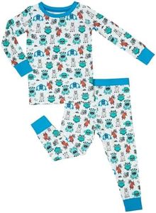 LollyBanks Toddler Pajamas, Two-Piece Long Sleeve Boys Pajama Set, Lightweight 95% Viscose and 5% Spandex, Snug Fit and Breathable Toddler Sleepers, Buttery Soft Baby Pajamas 3T (Monsters Print)