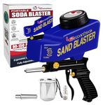 LE LEMATEC Sand Blaster Gun Kit for Paint Removal, Metal Rust Remover & Wood Stripper, Portable Soda Blaster for Air Compressor, Up to 150 PSI Blasting Media for Soda, Aluminum, Sand & Walnut Shells