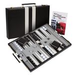 Get The Games Out Top Backgammon Set - Classic Board Game Case - Best Strategy & Tip Guide - Available in Small, Medium and Large Sizes (Black, Large)