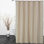 Hotel Quality 100% Waterproof Fabric Shower Curtain or Liner with Magnets for Bathroom, 72 x 72 inches, Tan