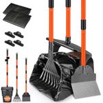 Eyein Dog Pooper Scooper - 37.4" Long Handle Adjustable Swivel Bin & Rake & Spade Kit with 20 Waste Bags - Portable Dog Pooper Scooper for Large Medium Small Pet Cat Dog Outdoor Yard Grass Gravel Lawn