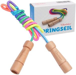 KLEINTOBER Premium Springseil Kinder I Hüpfseil Set I Seil mit Mitteverstärker I 220cm I verstellbar I Rainbow I Anleitung für Seilspringen I Urkunde für Motivation I ideal als Geschenk