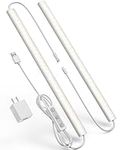 Plug-in Under Cabinet Lighting, ASOKO 12 Inch Linkable USB Led Closet Light Bar, 4500K Natural White,Wired Indoor Night Lights,Dimmable Under Counter Lights for Kitchen,Desk,Sink, Workbench-2Pack