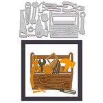 GLOBLELAND Toolbox Metal Cutting Dies Wrench Hammer Saw Die Cuts Stencil Template templates for DIY Scrapbook Embossing Album Paper Card Making