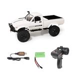 YIKESHU RC Crawler Offroad RC Truck 4x4 Remote Control Rock Crawler WPL C24-1 Pickup Trucks with Led Light, 2.4 Ghz 1/16 Scale All Terrain Car Brushed RTR Gift for Adults Age 16+