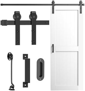 5FT/152cm Sliding Barn Door Hardware Track Kit, Flat Track System, Closet Rail, Sliding Door Track, J Shape Hanger