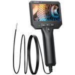 3.9mm Endoscope Camera with Light NIDAGE 1920P HD Industrial Borescope Inspection Camera with 4.3" IPS Screen, 5FT Semi-Rigid Cable, IP67 Waterproof Snake Cam for Car Engine Aircraft Mechanic Tools