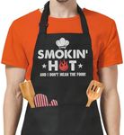 SANDJEST Funny Aprons for Men with Pockets - Father's Day Birthday Grilling Cooking BBQ Gifts for Dad Husband