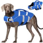 AOFITEE Dog Life Jacket Ripstop Dog Life Vest, Safety Pet Lifesaver Preserver with Reflective Stripes and Rescue Handle, Adjustable Dog Swimming Vest for Small Medium Large Dogs (Blue XL)