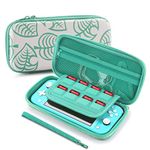 TNP Travel Case for Nintendo Switch Lite New Horizon Animal Leaf Crossing Portable Carry Hard Shell EVA Material Pouch Deluxe Cover for Switch Lite Console, Joy Con Controller, Game Card Holders