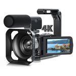 Video Camera Camcorder 4K 42MP YouTube Vlogging Camera 18X Digital Zoom 3” 270° Rotation Screen vlog Camera with Microphone, Remote Control, 2 Batteries, Lens Hood, 32G SD Card