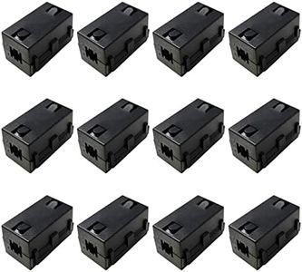 Black EMI Rfi Noise Filter Cable Ring, Viaky 12 Pcs Choke Snap On Clip-On Suppressor Clips Electronic Ferrite Core for Anti-Interference High-Frequency Subwoofer(0.3 Inch Inner Diameter)