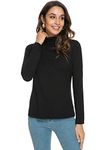 Star Vibe Basic Long Sleeve Mock Turtleneck Shirts for Women Lightweight Slim Turtleneck for Women Active Fit Undershirt 1 Pack Black XL