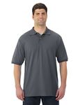 Jerzees Men's Spot Shield Short Sleeve Polo Sport Shirt, Charcoal, Large