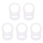 LLLucky 5Pcs Silicone Baby Dummy Pacifier Holder Clip Adapter Ring Button Style Pacifier Adapter for MAM Rings Transparent