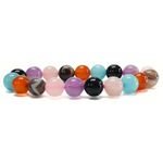 Gemaltic Healing Crystals Wellbeing Bracelets - Charged & Certified Gemstones, Extra Rubber & Soft Needle Free (Cancer, 10MM)