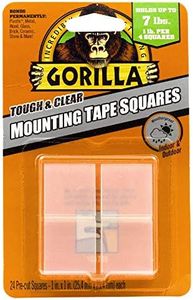 Gorilla Tough & Clear Double Sided Tape Squares; 24 1" Pre-Cut Mounting Squares; Clear; (Pack of 1)