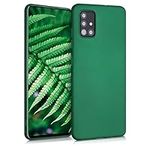 kwmobile Case Compatible with Samsung Galaxy A51 Case - Soft Slim Metallic TPU Silicone Cover - Dark Metallic Green