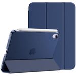 JETech Case for iPad mini (A17 Pro, 2024 Model, 7th Generation) / mini 6 (2021 Model, 6th Generation), Slim Stand Hard Back Shell Smart Cover with Auto Wake/Sleep (Navy Blue)