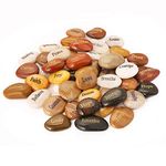 ROCKIMPACT 50PCS Engraved Inspirational Stones, Sentimental Gifts, Motivational Keepsake, Different Words Message Pebbles, Gratitude Healing You Rock Ornament, Wholesale Price, 5-8cm (2"-3") each