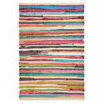 Bravich Recycled Cotton Chindi Rug - Multicoloured. Large Colourful Rug, Woven Traditional Indian Carpet Runner. Rag Rug For Living Room, Bedroom & Hallway. Washable Area Rugs For Home - 120x180cm