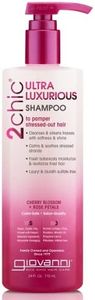 GIOVANNI 2chic Ultra-Luxurious Shampoo, 24 oz. - Cherry Blossom & Rose Petals, Aloe Vera, Pro-Vitamin B5, Smooths Curly & Wavy Hair, Lauryl & Laureth Sulfate Free, No Parabens, Color Safe