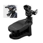 PULUZ Motorcycle Helmet Chin Clamp Mount Camera Mount for Gopro Hero 12 11 10/ Insta360 X3 / DJI Action 4, 360 Rotation Action Camera Holder for Helmets Stable Fast Release Riding Cycling