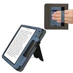 kwmobile Cover Compatible with Kobo Libra Colour Cover - Faux Leather/Suede Case with Stand - Dark Blue/Dark Grey