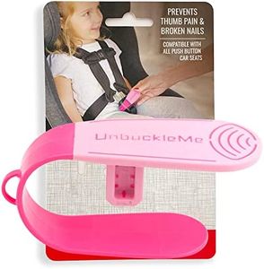 UnbuckleMe Car Seat Buckle Release Tool - Easy Opener Aid for Arthritis, Long Nails, Older Kids - Button pusher for infant, toddler, convertible 5 pt harness car seats - As Seen on Shark Tank (Pink)