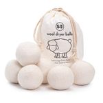 STS S&T 559701 Zealand Wool Dryer Balls (Natural White, XL) 6PK