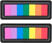 CraftyManor 7 Rainbow Colors Washable Stamp Pad for Kids Finger Paint, Latex Foam Washable Fingerprint Ink Pads for Kids Classroom, Clothing Stamp, Letter Stamps…(2PCS)
