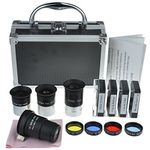 Solomark Astronomical Telescope Accessory Kit -Telescope accessories case With Telescope Plossl Eyepieces Set, Filter Set, 2x Barlow Lens (Astronomical Accessory Kit-8pcs)