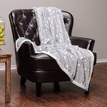 Chanasya Super Soft Luminious Glow in The Dark Lucky Stars Print Two Color Tone Throw Blanket| Featuring Connected Lucky Starts to Bring Luck Joy and Harmony Blanket for Bed Couch Chair - Grey