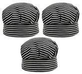 Kuber Industries Unisex's Cooking Cap (50KM01027_Black & White_Standard)