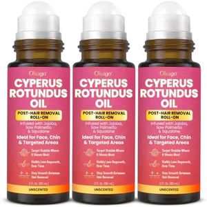 Cyperus Rotundus Oil Natural Hair Removal Roll-On, Jojoba & Squalane, 3PK