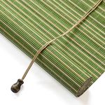 zhijiaqian456 Retro Bamboo Roller Blinds,Roman Blinds,Sun Shade Curtain,Blackout Roller Blinds,Partition Door Curtain,for windows and doors,Green and white,Customizable (65 x 180 cm)