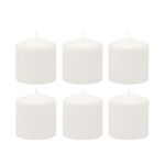 Stonebriar 18 Hour Long Burning Unscented Pillar Candles, 3x3, White, Count of 6