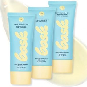 Bask Suncare SPF 40 Daily Invisible Gel Face Sunscreen - Broad Spectrum Protection, Fragrance Free, Hydrating, Lightweight & Fast Absorbing, Dermatologist Recommended, 1.7 fl oz (Pack of 3)