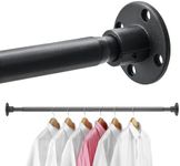Closet Rods, 28-92 inch Adjustable Size, Screw Fixing Connection, for Closet Wardrobes Laundry RV, Black