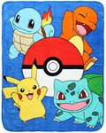 Northwest Pokemon Friends Evolve Pikachu Charmander Bulbasaur Squirtle Micro Raschel Throw Blanket 48" x 60"