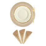 Kuber Industries Set of 4 Table Mats | Tableware D?cor | Heat-Resistant | Placemats for Cakes & Desserts | Leather Kitchen Placemat | Round Placemat for Dining Table | Chain Design | Copper