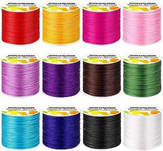 PAXCOO 12 Rolls Elastic String for Bracelets, Stretch Magic Elastic String Bead Cord Jewelry Thread for Bracelet, Necklaces, Clay Beads, Pony Beads (Assorted Colors)