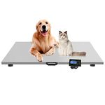 Togarhow Digital Livestock Scale,Electronic Digital Pet Vet Scale 1100Lbs x 0.2Lbs,Large Platform Stainless Steel Postal Shipping Scale for Large Livestock Dog Pig Sheep