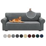 OUWIN 2023 Newest Stretch Couch Covers for 3 Cushion Couch 1 Piece Sofa Slipcovers Super Soft Couch Covers Washable Sofa Furniture Protector Anti-Slip Sofa Couch Covers Dogs (Sofa, Light Gray)