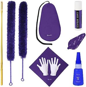 Flute Cleaning Care Cleaning Kit: Key Oil + Cork Grease + Swab + Cleaning Cloth + Cleaning Brush + Cleaning Rod - Maintenance Kit