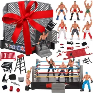 ToyVelt WWE Ring Playset with 32-Piece Wrestling Action Figures for Boys 8-12 Playset, Safe and Durable WWE Toys, Comes with Wrestling Ring, Realistic Action Figures